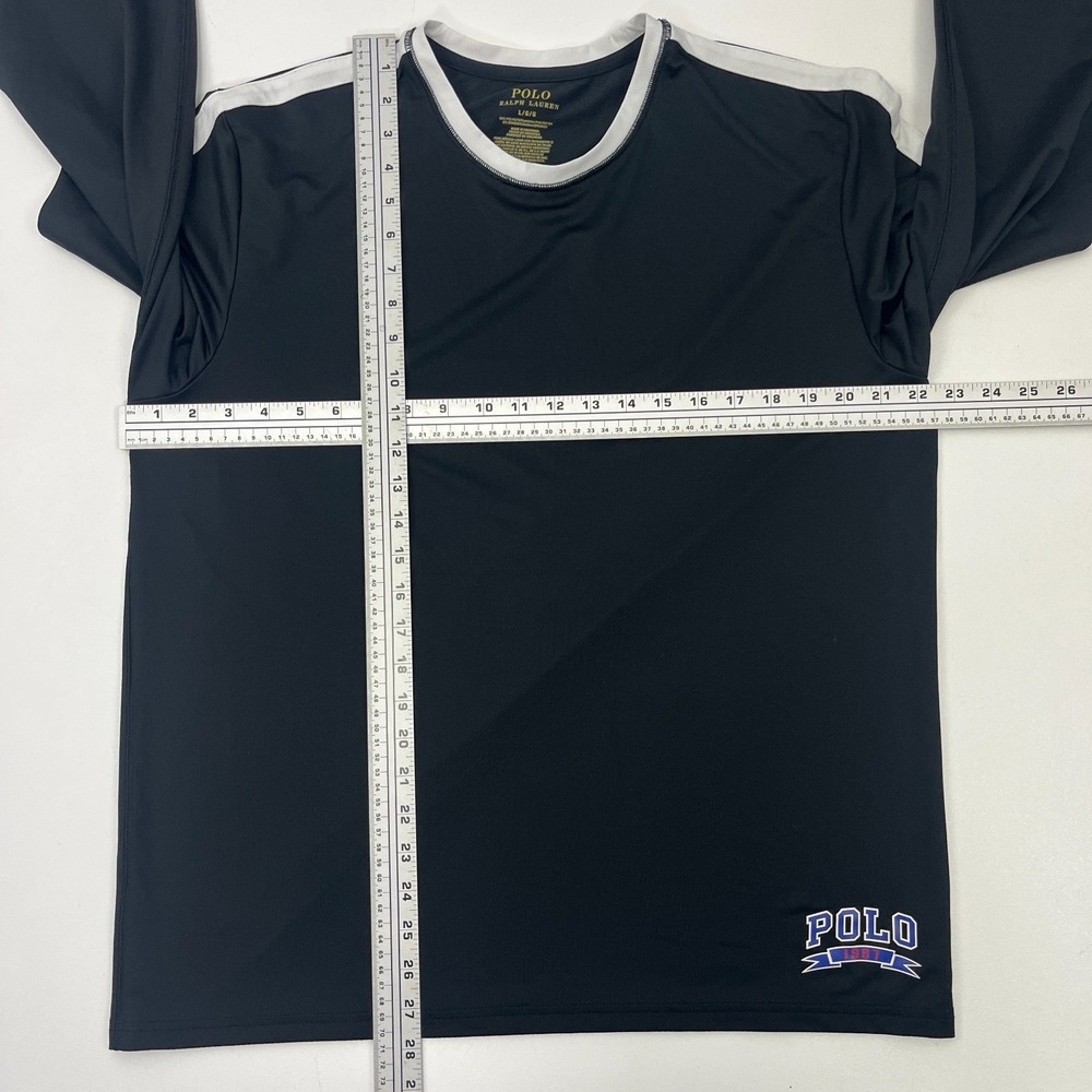 Polo Ralph Lauren Performance T-Shirt L/S Black Therma Sleep Workout Sz L - Picture 7 of 10